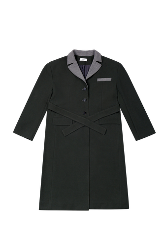 LONG COAT WITH CONTRAST COLLAR IN | Women's Coats - YIBRI - Modalova