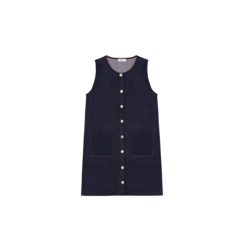 DENIM-LOOK VEST DRESS | Women's Clothing - CRUSH Collection - Modalova
