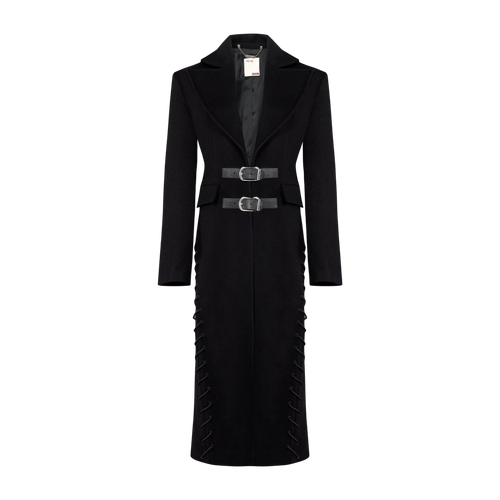 YOUR *ITCH CASHMERE BLEND LONG OVERCOAT - JET | Women's Cashmere coats - PCFG - Modalova