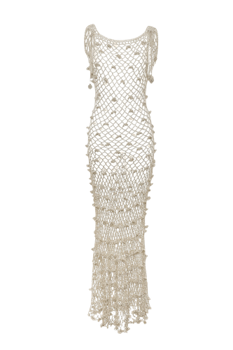Malva Metallic Handmade Crochet Maxi Dress | Women's Ghost Maxi dresses - ANDREEVA - Modalova