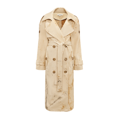 Denim Coat With Irregular Discoloration - S - Trench coats - YAVORSKA - Modalova