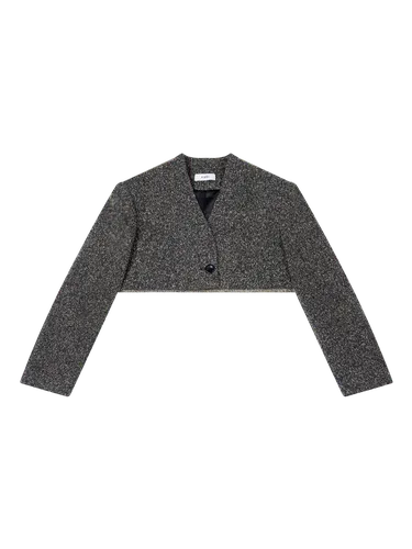WOOL-BLEND CROPPED TEXTURED JACKET | Women's Cropped jackets - YIBRI - Modalova