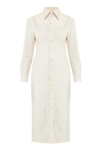 EDITH Denim Fitted Midi Shirt Dress - XS - Midi dresses - UNDRESS - Modalova