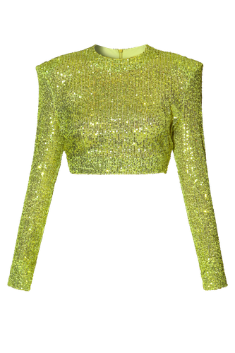 Top Zoey Lemon Sparkle | Women's Lime Crop tops - HALEWSKI - Modalova