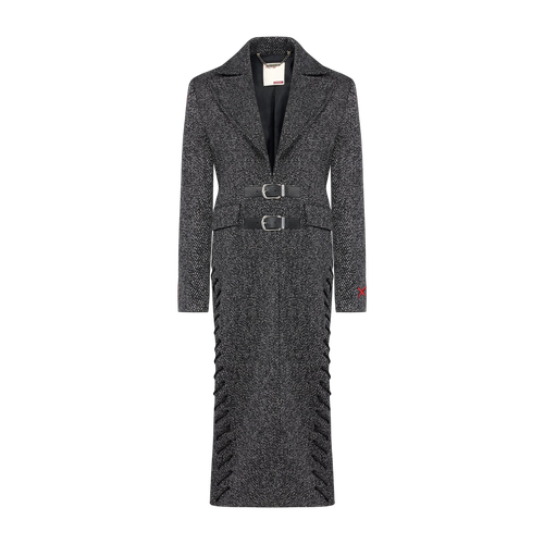 YOUR *ITCH CASHMERE BLEND LONG OVERCOAT - BLACK & WHITE | Women's Cashmere coats - PCFG - Modalova