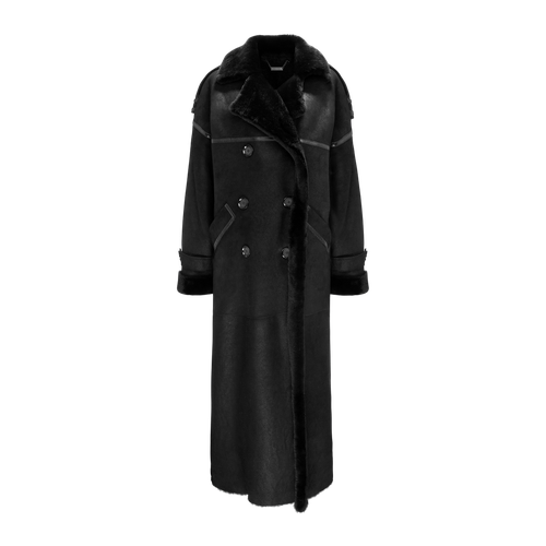 Double Breasted Lamb Leather Coat - L - Coats - YAVORSKA - Modalova