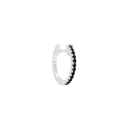 HOOP BLACK/WHITE DIAMOND & WHITE GOLD - 10mm | Women's Earrings - ENNUI - Modalova