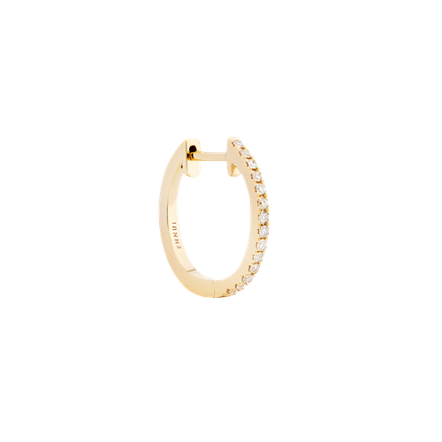 HOOP - WHITE DIAMOND & PLAIN YELLOW - 14MM | Women's Earrings - ENNUI - Modalova