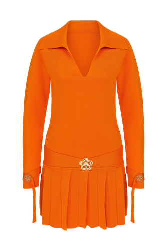 Mandarin Elegance Knit Dress | Women's Knitted dresses - Declara - Modalova