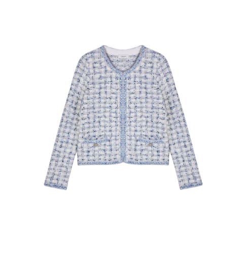 HOUNDSTOOTH CREWNECK JACKET - S - Jackets - CRUSH Collection - Modalova