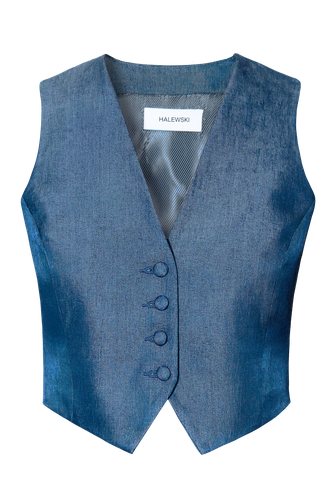 Vest Sylvia Navy Denim | Women's Vests - HALEWSKI - Modalova