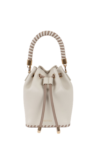 MINI BUCKET IVORY LEATHER | Women's Bucket bags - Saonara - Modalova