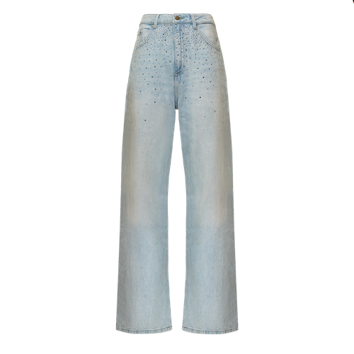 Straight-leg Jeans With Rhinestones | Women's Straight leg jeans - Gasanova - Modalova