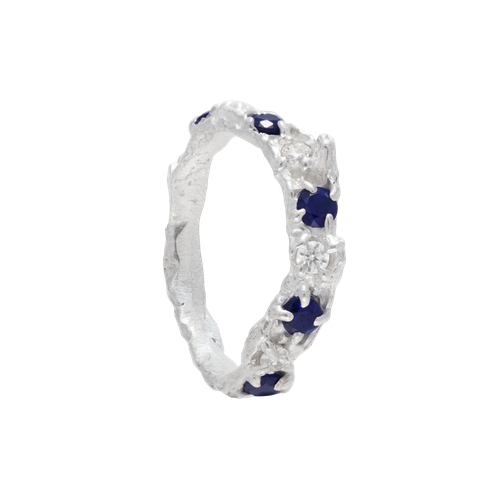 Alba Sapphire Moissanite Argenti Ring - Rings - Loveness Lee - Modalova