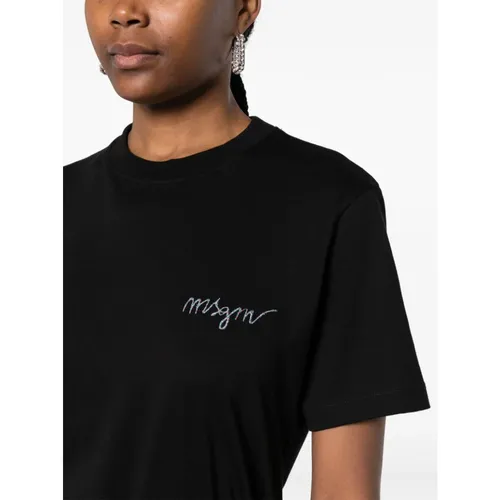 Msgm - Tops > T-Shirts - Black - Msgm - Modalova