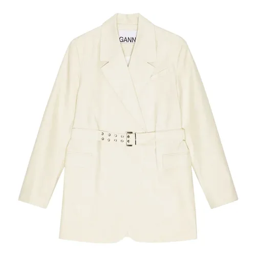 Ganni - Jackets > Blazers - Beige - Ganni - Modalova
