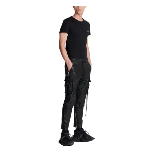 Trousers > Leather Trousers - - Balmain - Modalova