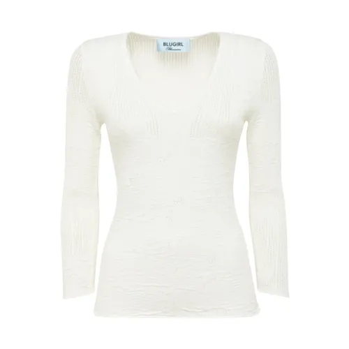 Knitwear > V-neck Knitwear - - Blugirl - Modalova