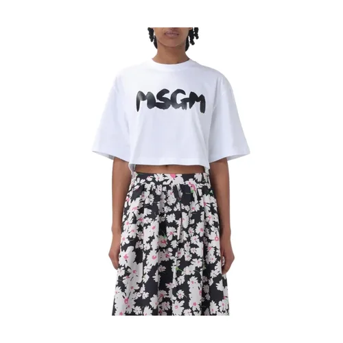 Msgm - Tops > T-Shirts - White - Msgm - Modalova