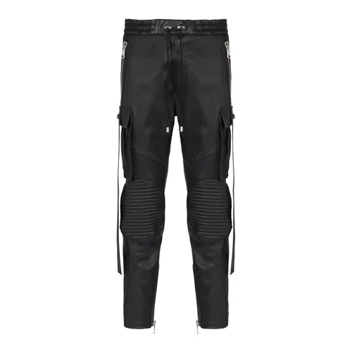 Trousers > Leather Trousers - - Balmain - Modalova