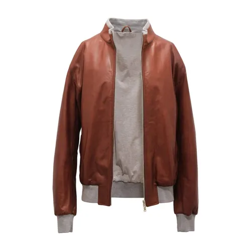 Jackets > Leather Jackets - - Barba - Modalova