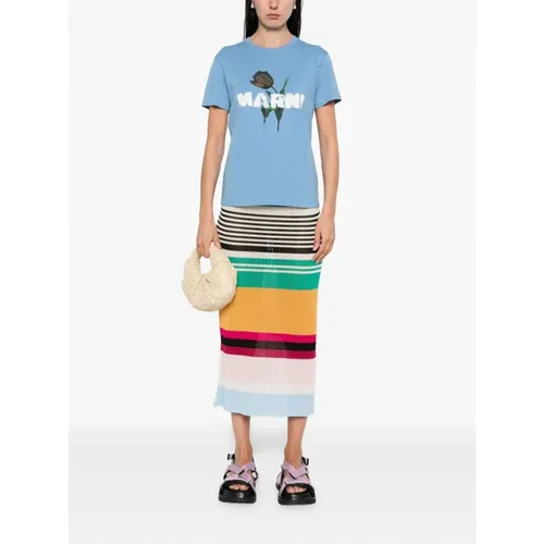 Marni - Tops > T-Shirts - Blue - Marni - Modalova