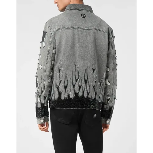 Jackets > Denim Jackets - - Philipp Plein - Modalova