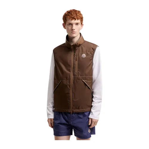 Moncler - Jackets > Vests - Brown - Moncler - Modalova