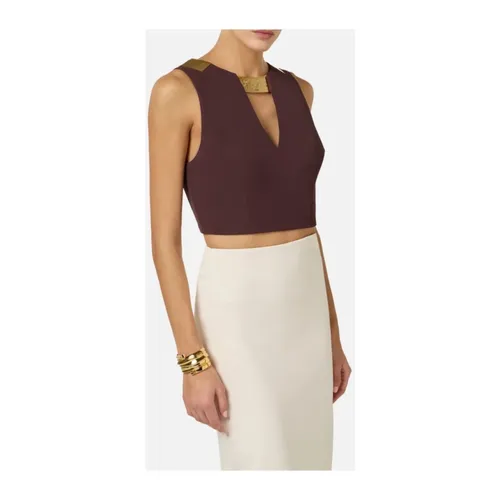Tops > Sleeveless Tops - - Elisabetta Franchi - Modalova