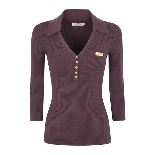 Knitwear > V-neck Knitwear - - Elisabetta Franchi - Modalova