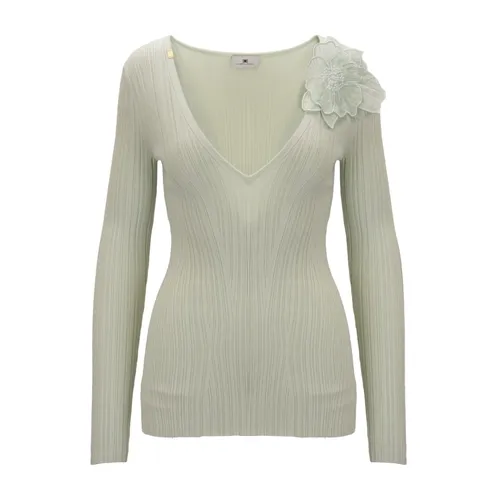 Knitwear > V-neck Knitwear - - Elisabetta Franchi - Modalova