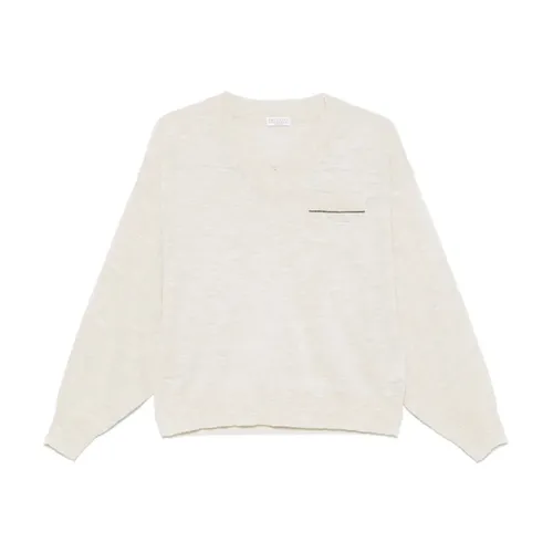 Knitwear > V-neck Knitwear - - Brunello Cucinelli - Modalova