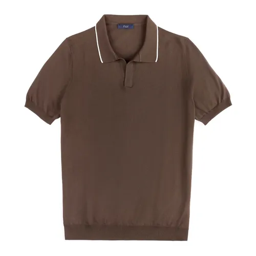 Fay - Tops > Polo Shirts - Brown - Fay - Modalova