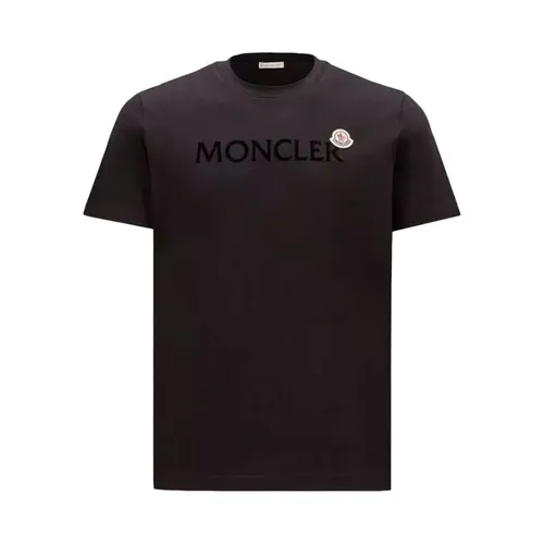 Moncler - Tops > T-Shirts - Black - Moncler - Modalova