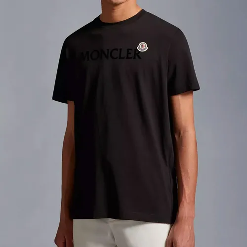Moncler - Tops > T-Shirts - Black - Moncler - Modalova