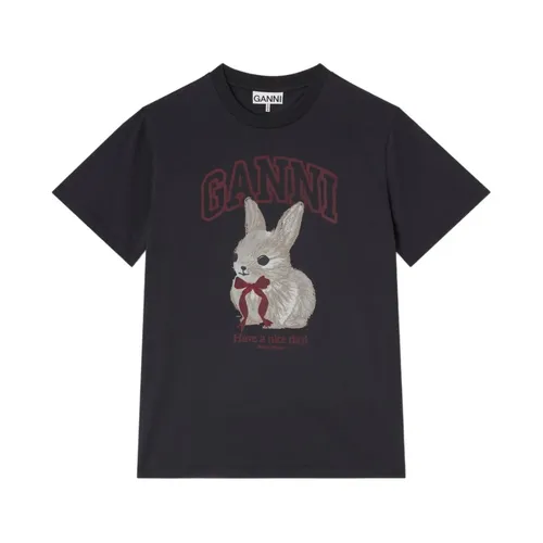 Ganni - Tops > T-Shirts - Black - Ganni - Modalova