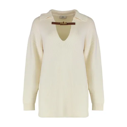 Knitwear > V-neck Knitwear - - Elisabetta Franchi - Modalova