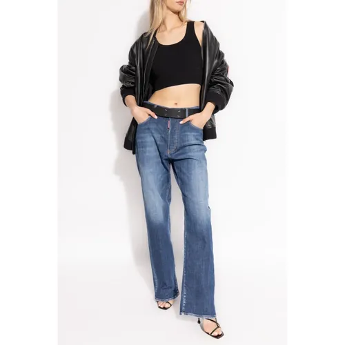 Jackets > Leather Jackets - - Dsquared2 - Modalova