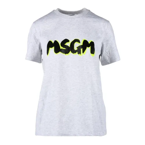 Msgm - Tops > T-Shirts - Gray - Msgm - Modalova