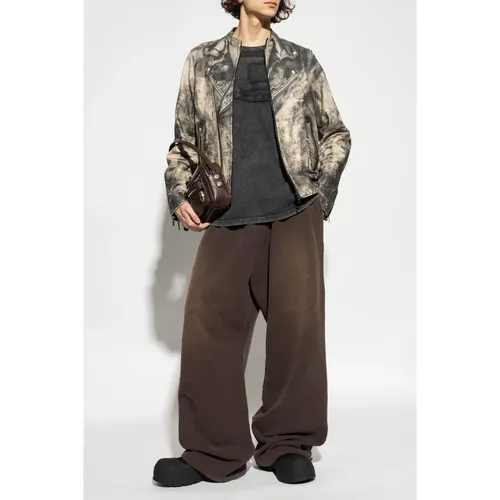 Jackets > Leather Jackets - - Diesel - Modalova