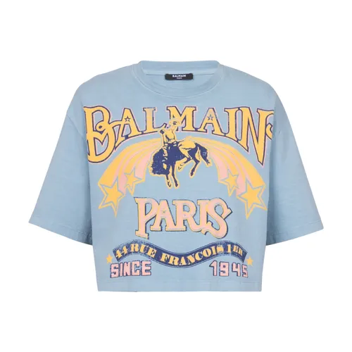 Balmain - Tops > T-Shirts - Blue - Balmain - Modalova