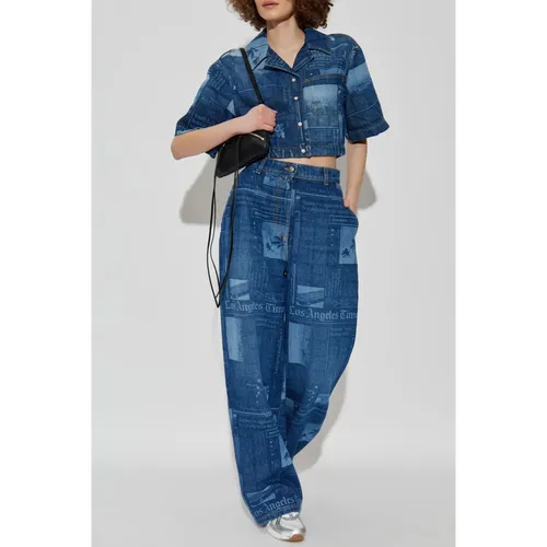 Blouses & Shirts > Denim Shirts - - Palm Angels - Modalova
