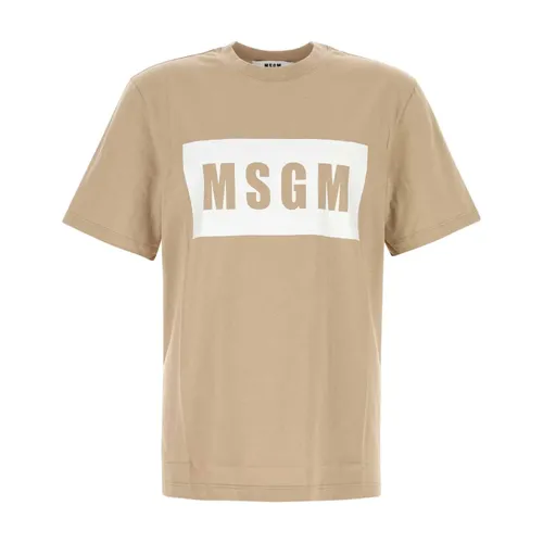 Msgm - Tops > T-Shirts - Beige - Msgm - Modalova