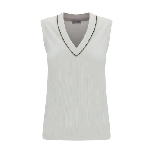Tops > Sleeveless Tops - - Brunello Cucinelli - Modalova