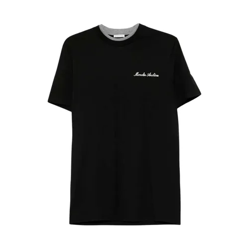 Moncler - Tops > T-Shirts - Black - Moncler - Modalova