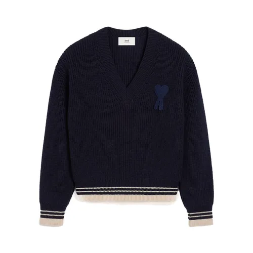 Knitwear > V-neck Knitwear - - Ami Paris - Modalova