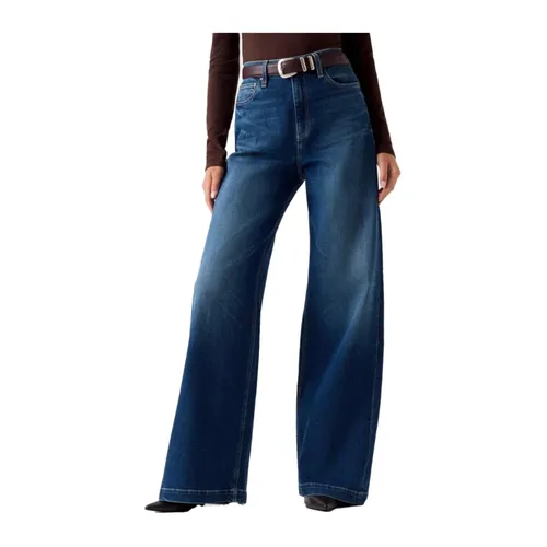 Guess - Jeans > Wide Jeans - Blue - Guess - Modalova