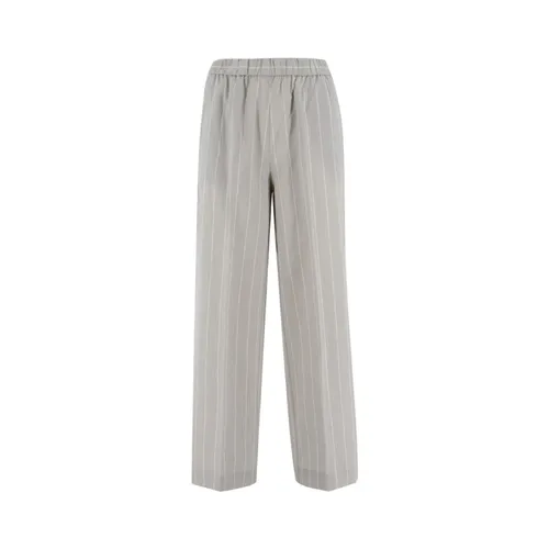 Trousers > Wide Trousers - - Le Tricot Perugia - Modalova