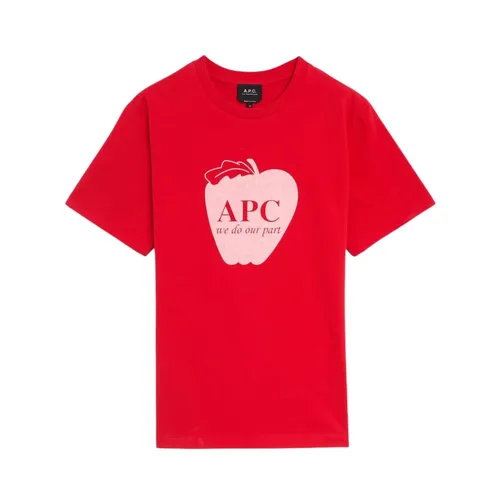 A.p.c. - Tops > T-Shirts - Red - A.p.c. - Modalova