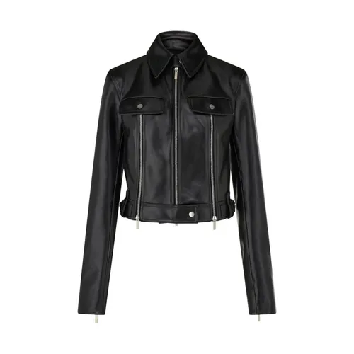 Jackets > Leather Jackets - - Ferragamo - Modalova